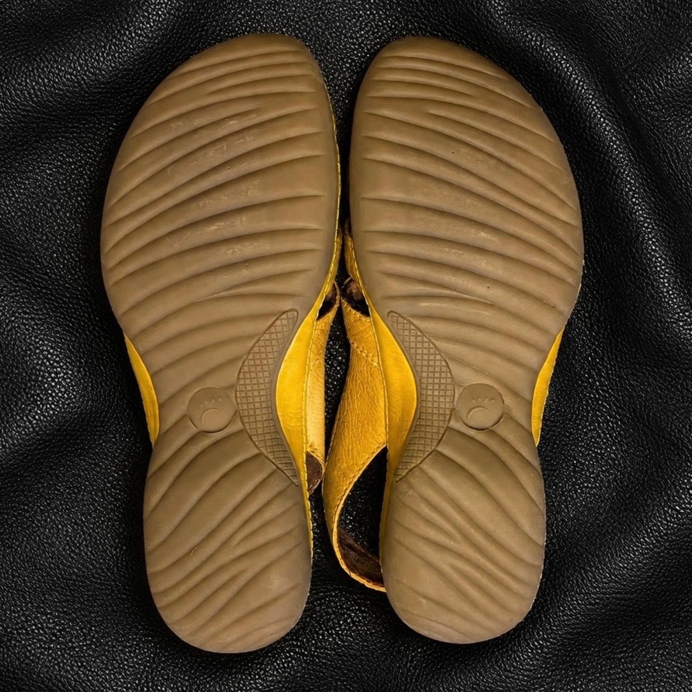 BareTraps Delilah Womens 6M Yellow Leather Slingback Comfort Sandals BT-S1110263 - Picture 4 of 6